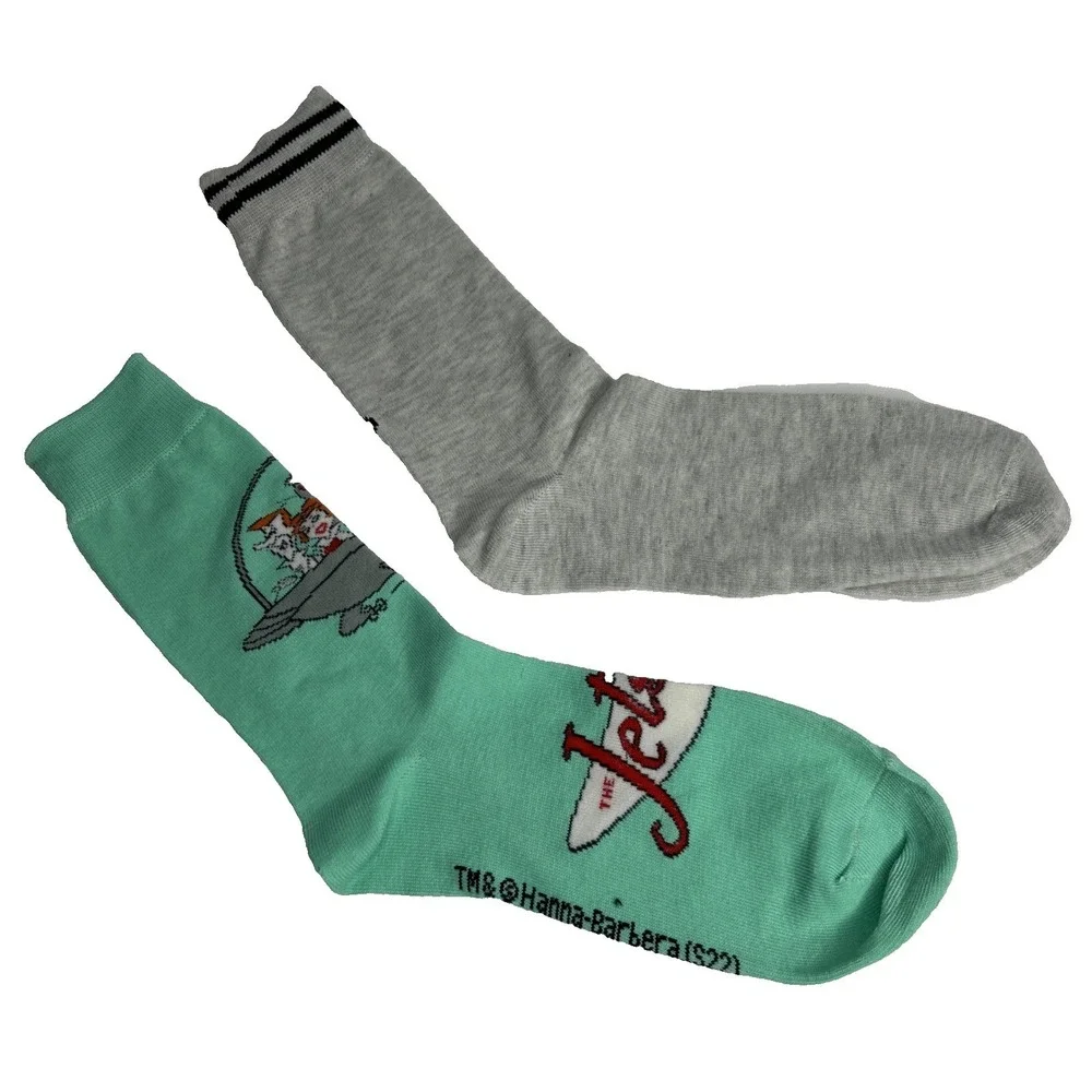 2 Pair The‎ Jetsons Adult Novelty Socks Sz 6-12 Mid Calf Unisex Set Astro George